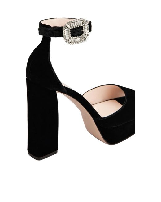 Roger Vivier Black Velvet Platform Sandals