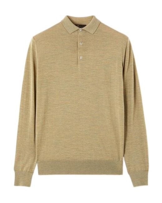 Loro Piana Natural Long-Sleeved Polo-Shirt for men