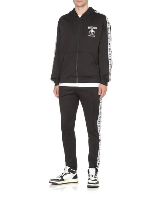 Moschino Black Logo-Printed Track Pants for men
