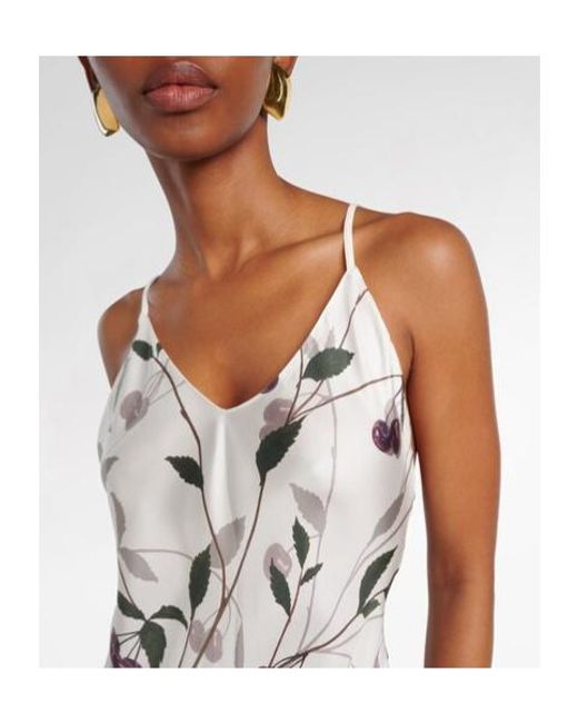 Stella McCartney White Printed Silk Maxi Dress