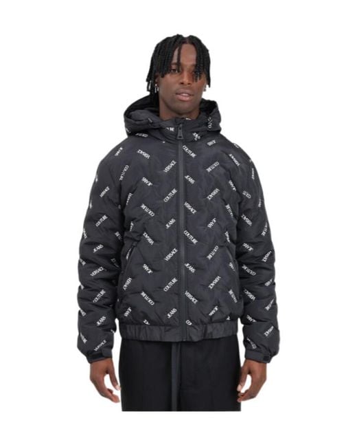 Versace Jeans Gray Couture Logo Puffer Jeans for men