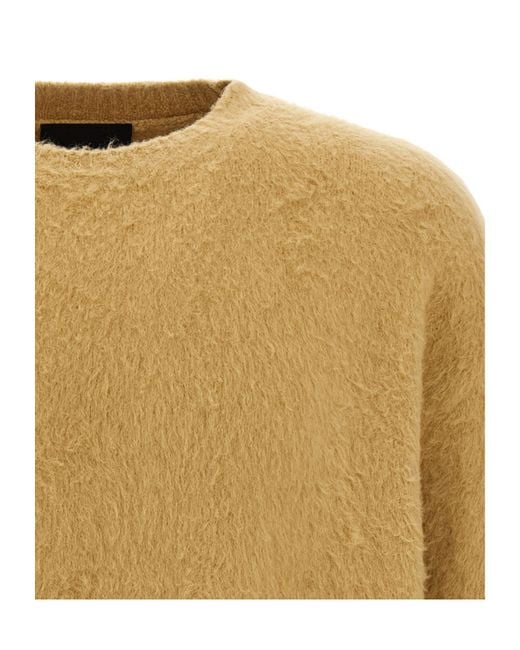 Roberto Collina Natural Shearling-Effect Oversized Knitwear for men