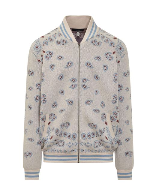 Alanui Gray Bomber Piquet Bandana for men