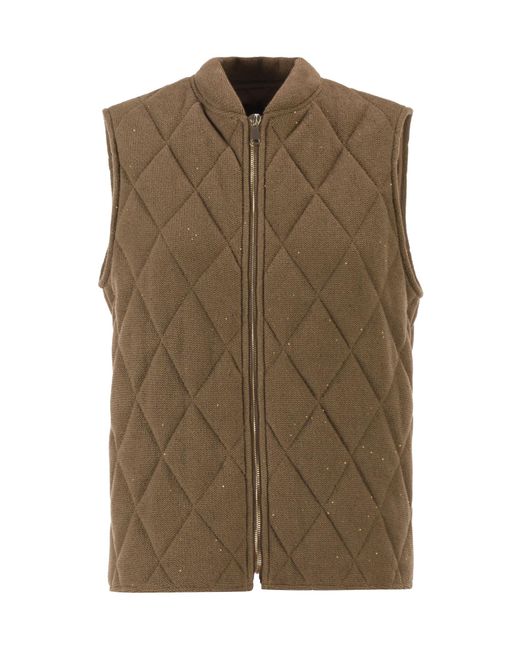 Fabiana Filippi Green Sequin Embellished Quilted Waistcoat