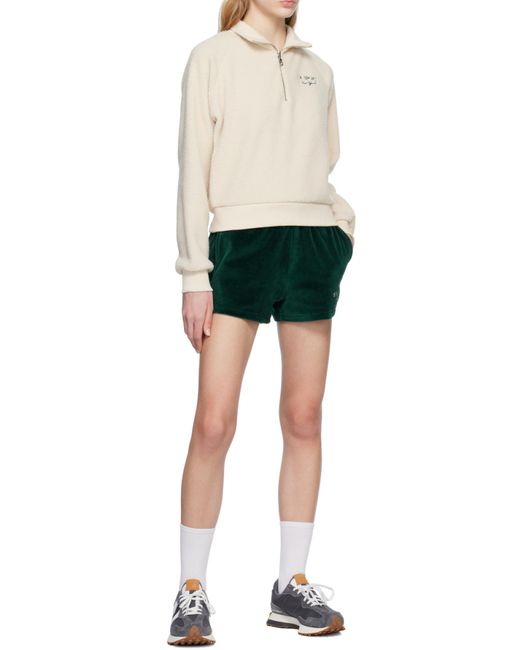 Sporty & Rich Natural Embroidered-Logo Fleece Sweatshirt for men