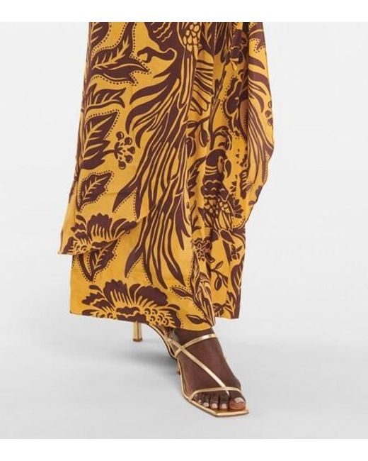 Johanna Ortiz Metallic Traditional Landscape Floral Maxi Dress