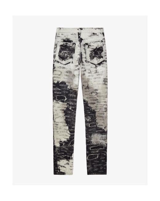 Givenchy Gray Distressed Slim-Fit Jeans for men