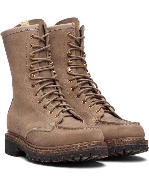 Visvim Brown Lace-Up Lug-Sole Boots for men