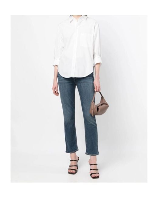 Citizens of Humanity White Button-Up Long-Sleeved Shirt
