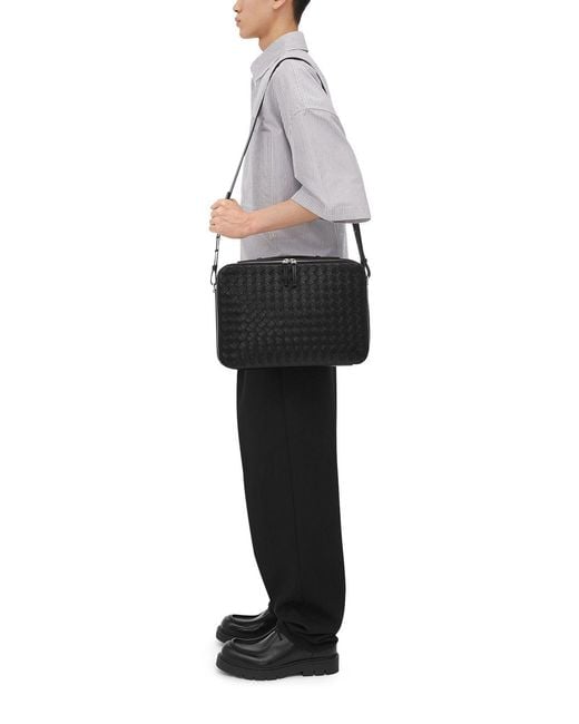Bottega Veneta Black Weaving Detail Briefcase for men