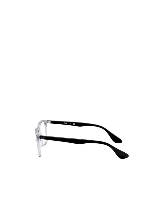 Ray-Ban White Geometric Frame Plain Mirror for men