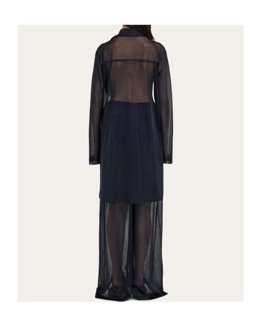 Ferragamo Blue Jersey Duster