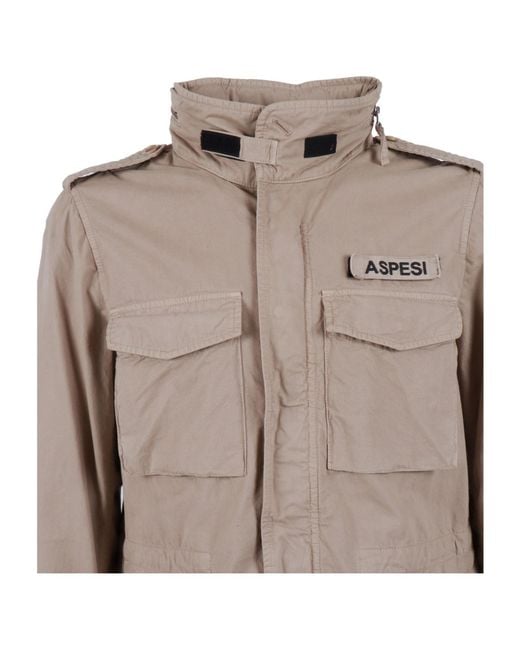 Aspesi Brown Workwear Pocket Casual Jacket for men