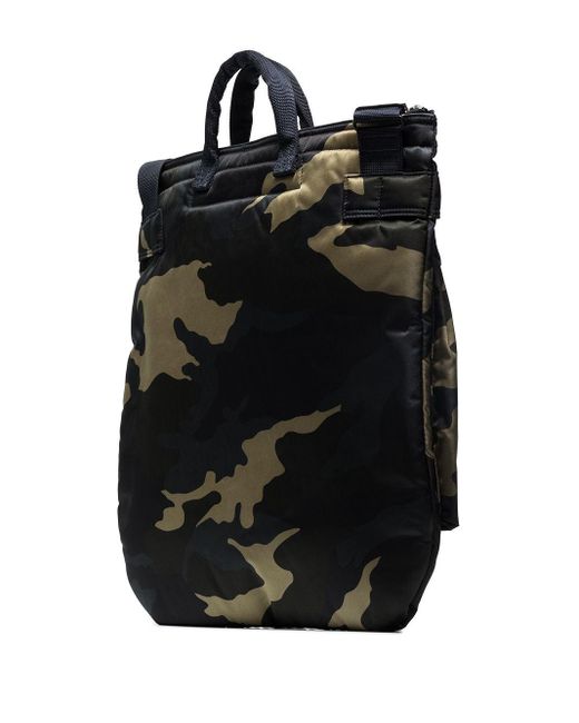 Porter-Yoshida and Co Black Helmet Camouflage Tote Bag for men