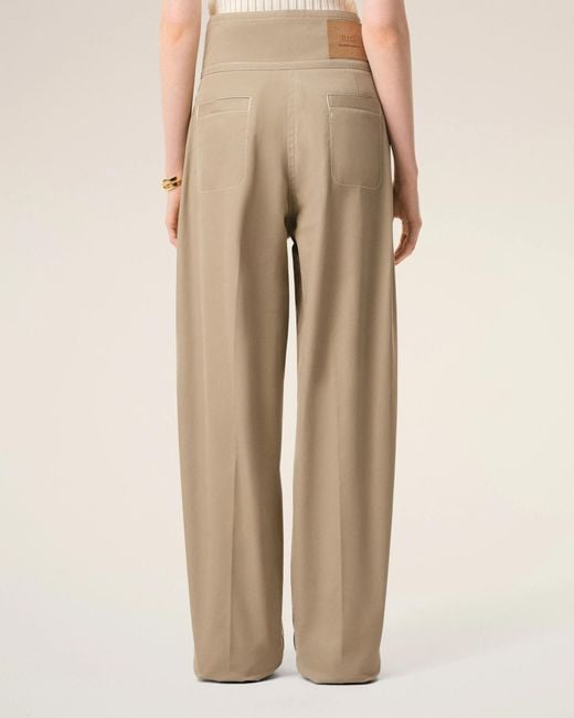 AMI Natural Wrapped Belted Trousers