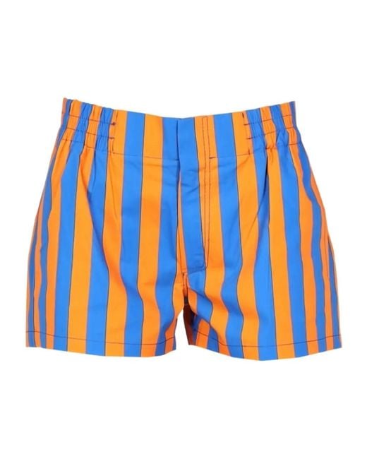 Sunnei Orange Striped Shorts