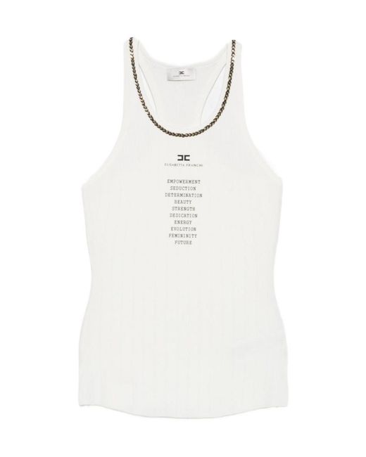 Elisabetta Franchi White Sleeveless Top