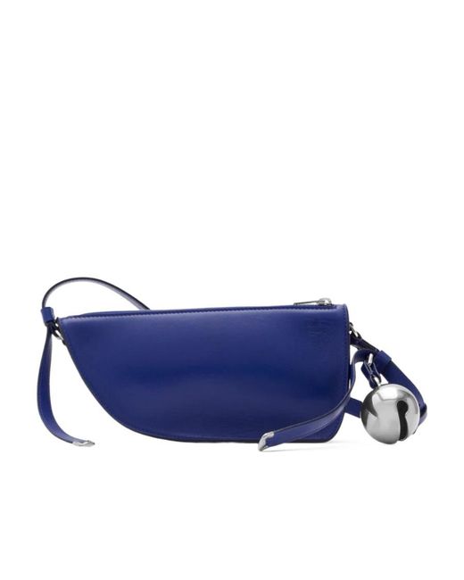 Burberry Blue Leather Shield Mini Shoulder Bag