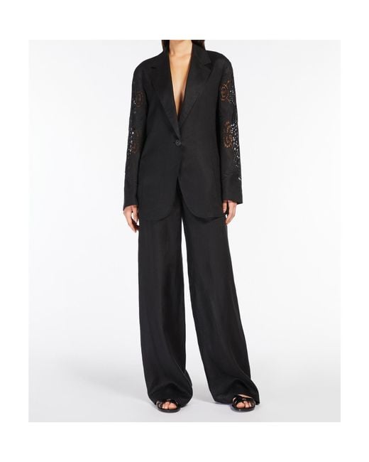 Max Mara Black Studio Garibo Wide Leg Pants