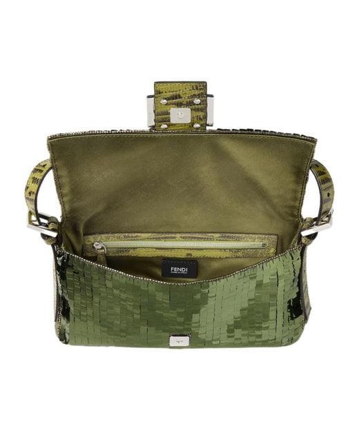 Fendi Green Baguette Shoulder Bag