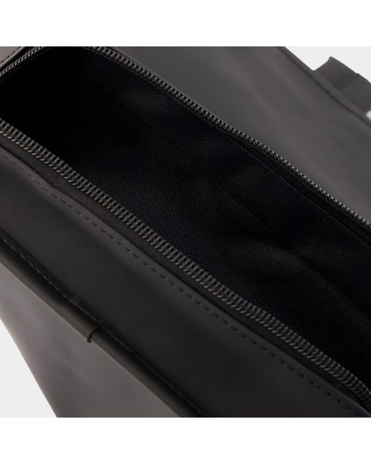 Rains Black Mini Trail Logo-Debossed Backpack for men