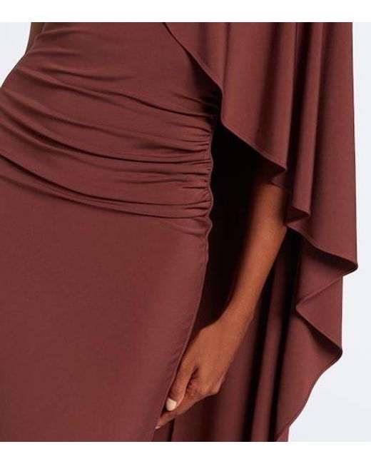 Roland Mouret Purple Crystal-Embellished Jersey Maxi Dress