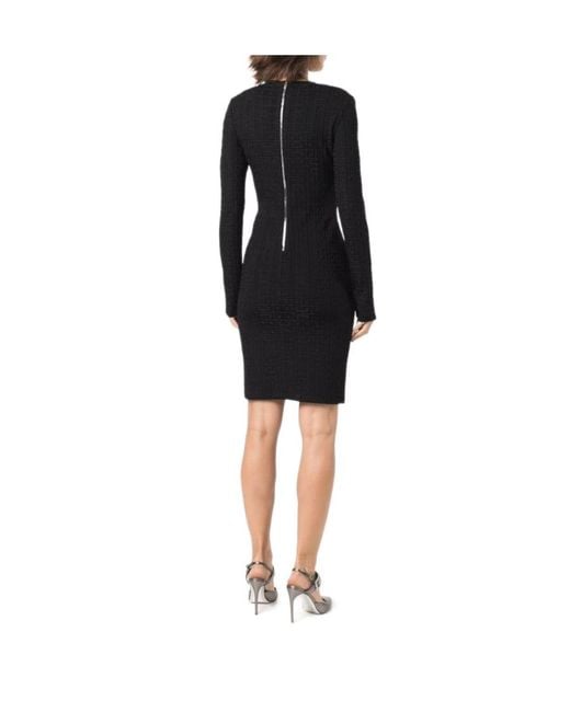 Givenchy Black 4G Jacquard Long-Sleeved Dress