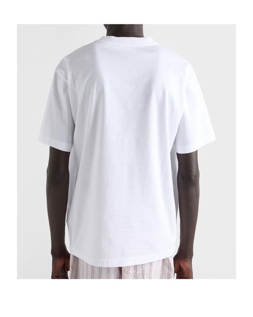 Prada White Jersey Crew-Neck T-Shirt for men