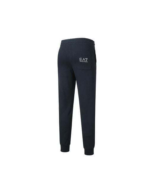 EA7 Blue Side-Logo Trousers for men