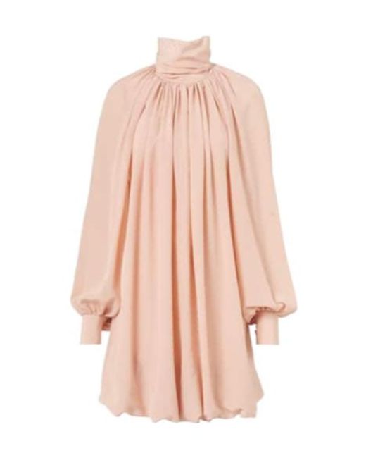 Stella McCartney Pink Gathered Open-Back Silk Chiffon Minidress