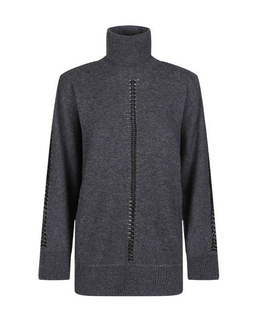 P.A.R.O.S.H. Gray Liller Turtle Neck Long Sleeve Sweater