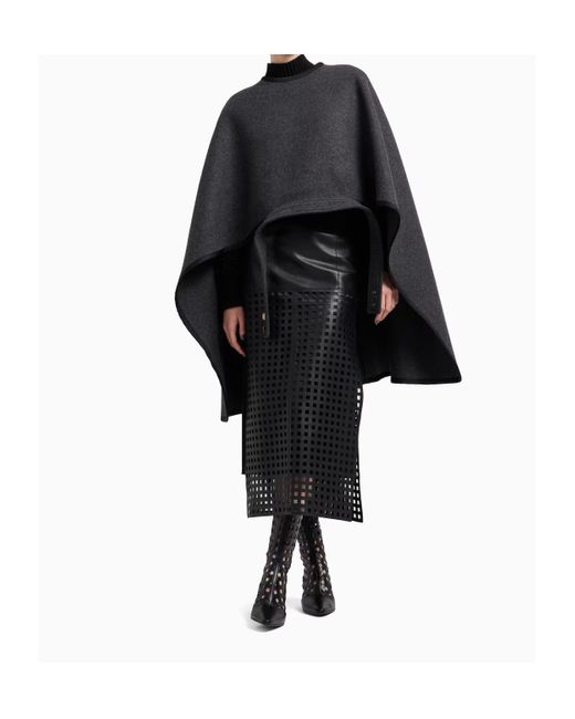 Emporio Armani Black Polygon Capsule Collection Midi Skirt