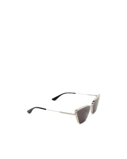 McQueen White Cat-Eye Sunglasses