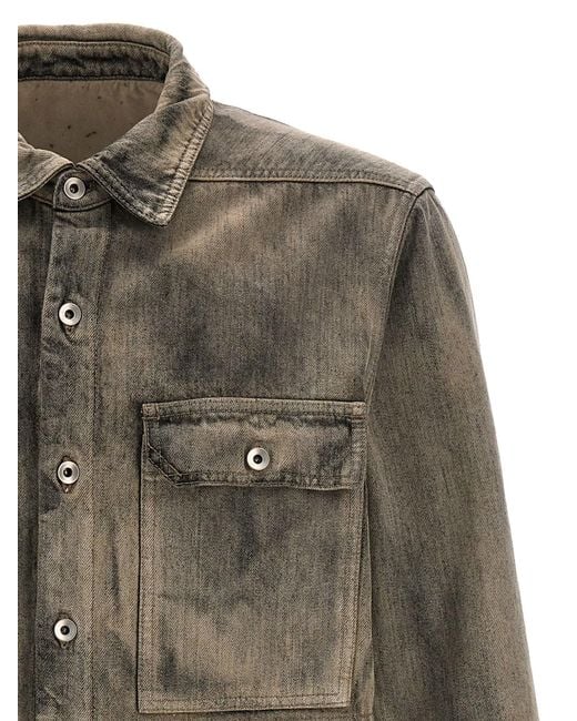 Rick Owens Gray Overshirt Jacket for men