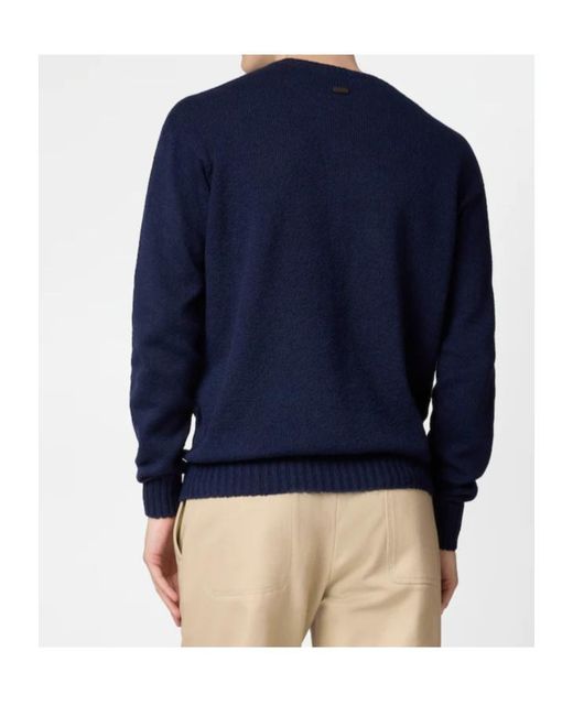 Tod's Blue Crew-Neck Knitted Sweater for men