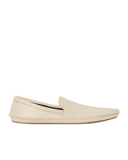 The Row White Round-Head Flat Shoes