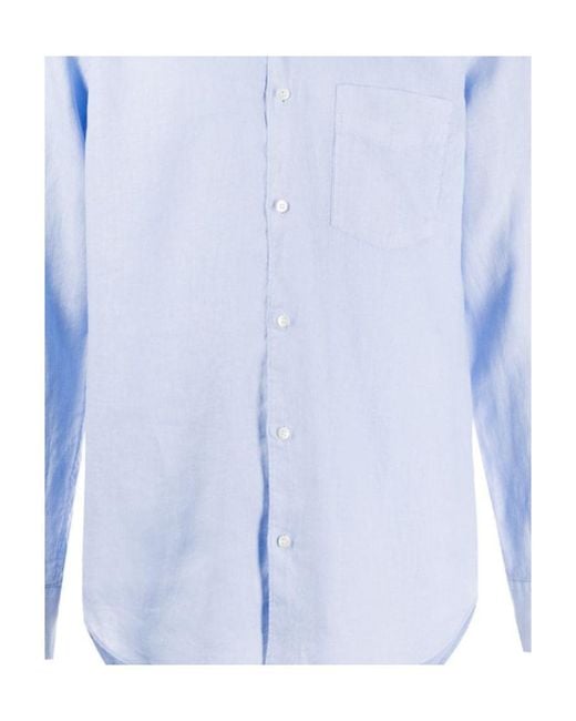Aspesi Blue Classic Long-Sleeve Shirt for men