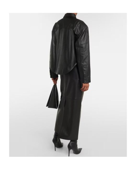 Wardrobe NYC Black Leather Jacket With Snap Fastening