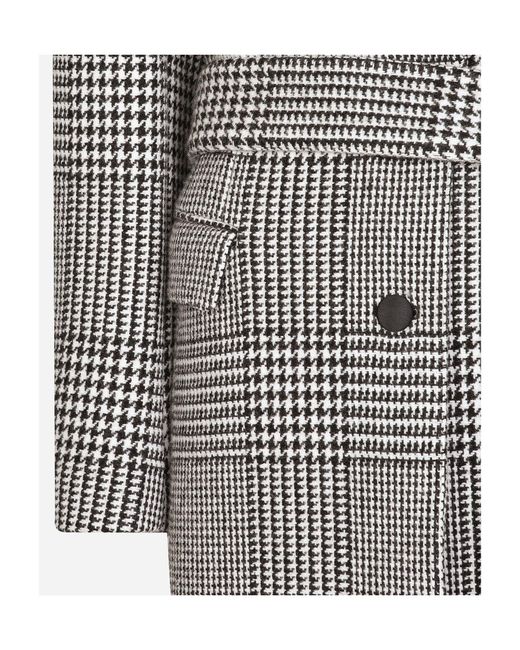 Dolce & Gabbana Gray Check-Pattern Coat
