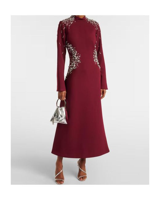 Jonathan Simkhai Red Odetta Embellished Crêpe Midi Dress