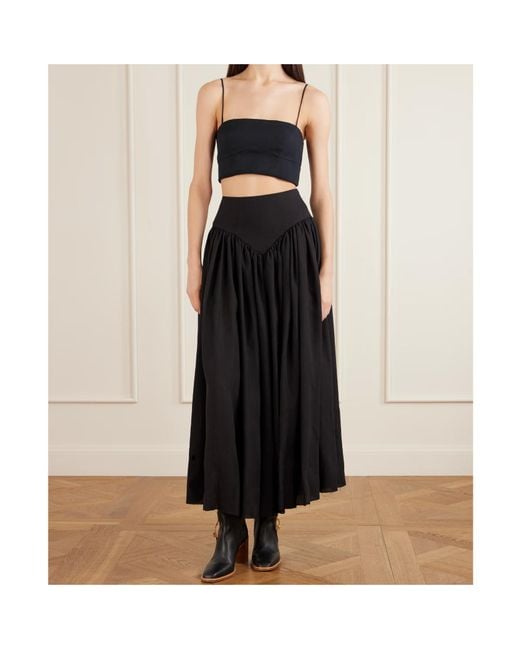 Gabriela Hearst Black Blazie Cropped Linen Top