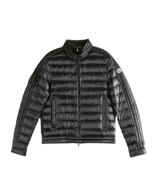Moncler Black Quilted Zipped Jacket for men