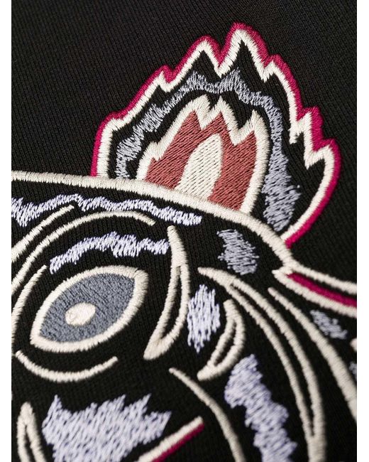 KENZO Black Embroidered-Logo Sweatshirt Dress