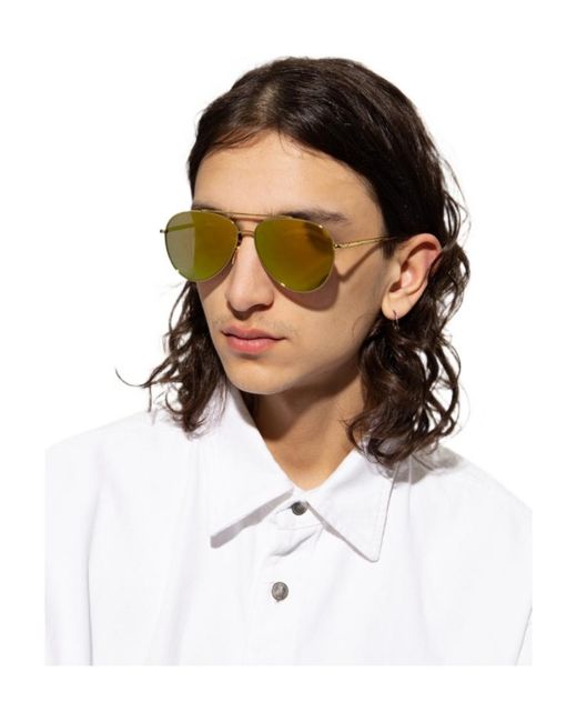 Isabel Marant Yellow Logo Pilot Sunglasses for men