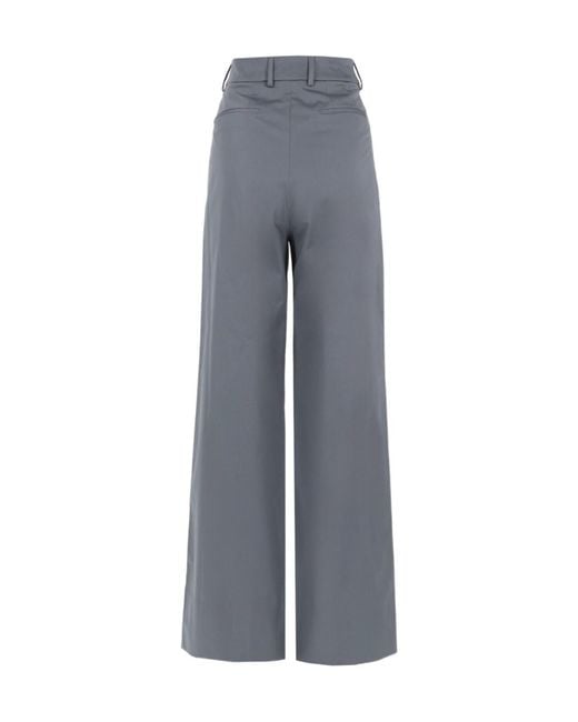 Pt Pantaloni Gray Pt Torino Pleated Wide-Leg Pants