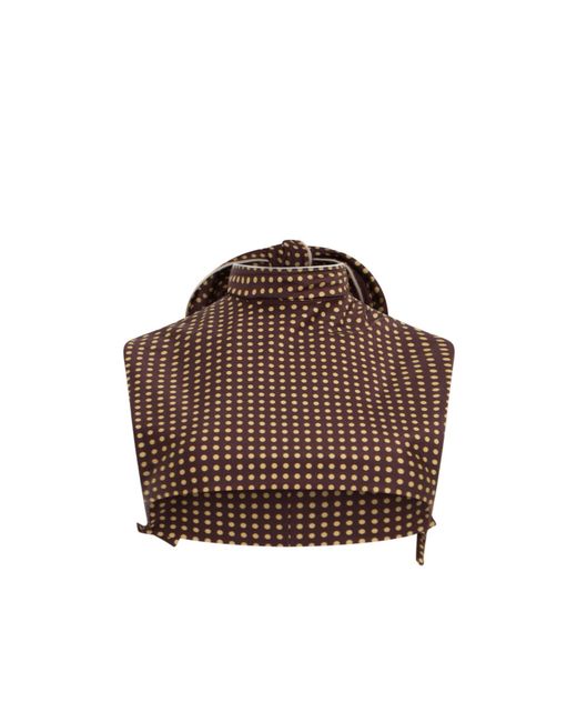 Philosophy Di Lorenzo Serafini Brown Polka-Dot Halterneck Top