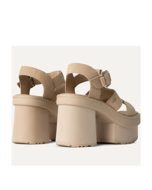 Ugg Natural 100Mm T-Strap Platform Sandals