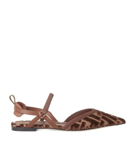 Fendi Brown Colibrì Lite Pointed-Toe Flats