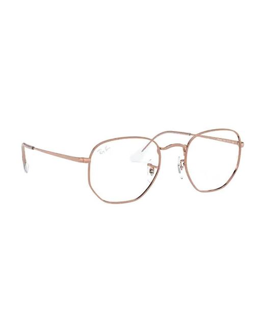 Ray-Ban White Hexagonal Frame Glasses for men