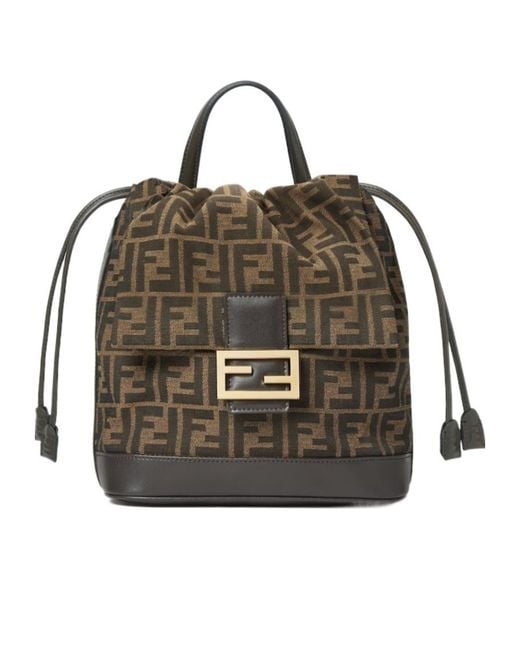 Fendi Black Ff Top Handle Backpack